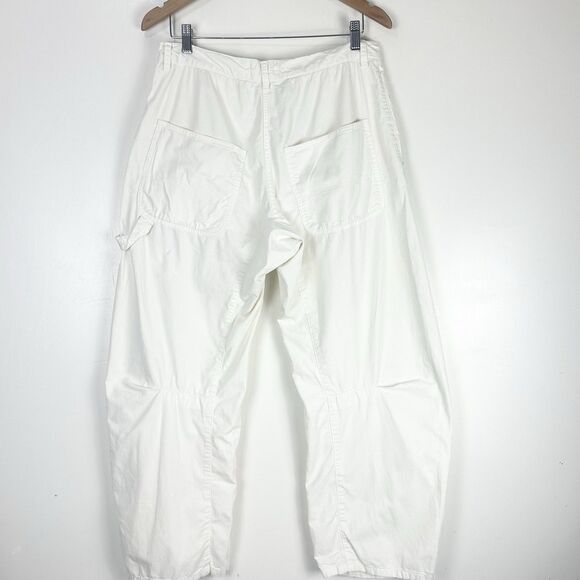 Nili Lotan Shon Pant 27" size 4 Off White  $375 Wide Bowleg Cropped Barrel Baggy - Picture 6 of 14